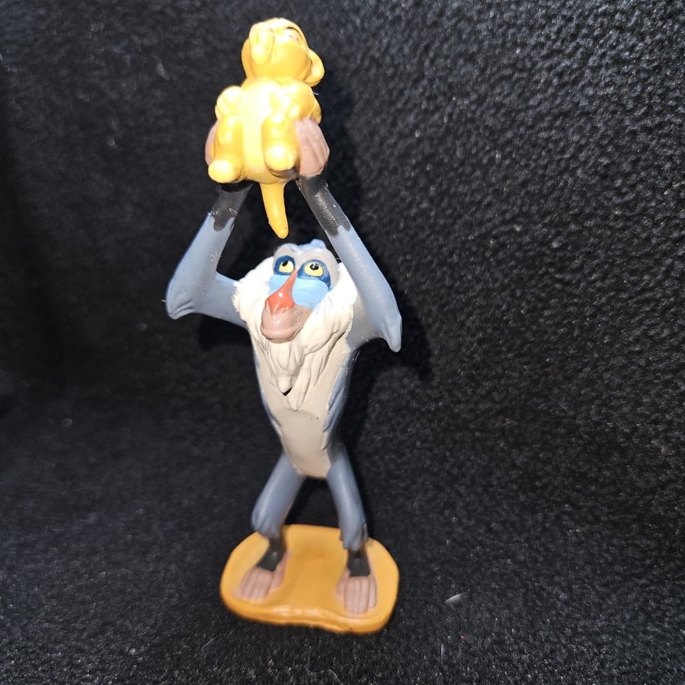 Vintage Lion King  RAFIKI and Baby SIMBA Disney Lion King PVC Figure Cake Topper